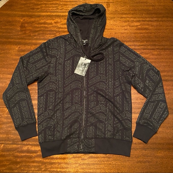 True Religion Shirts | Brand Nwt True Religion Chainlink Hoodie Size L ...